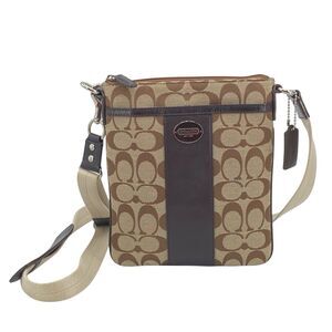 Coach Legacy Signature Swingpack Shoulder Crossbody Bag Khaki/Brown 48452